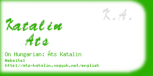 katalin ats business card