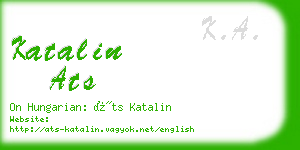 katalin ats business card